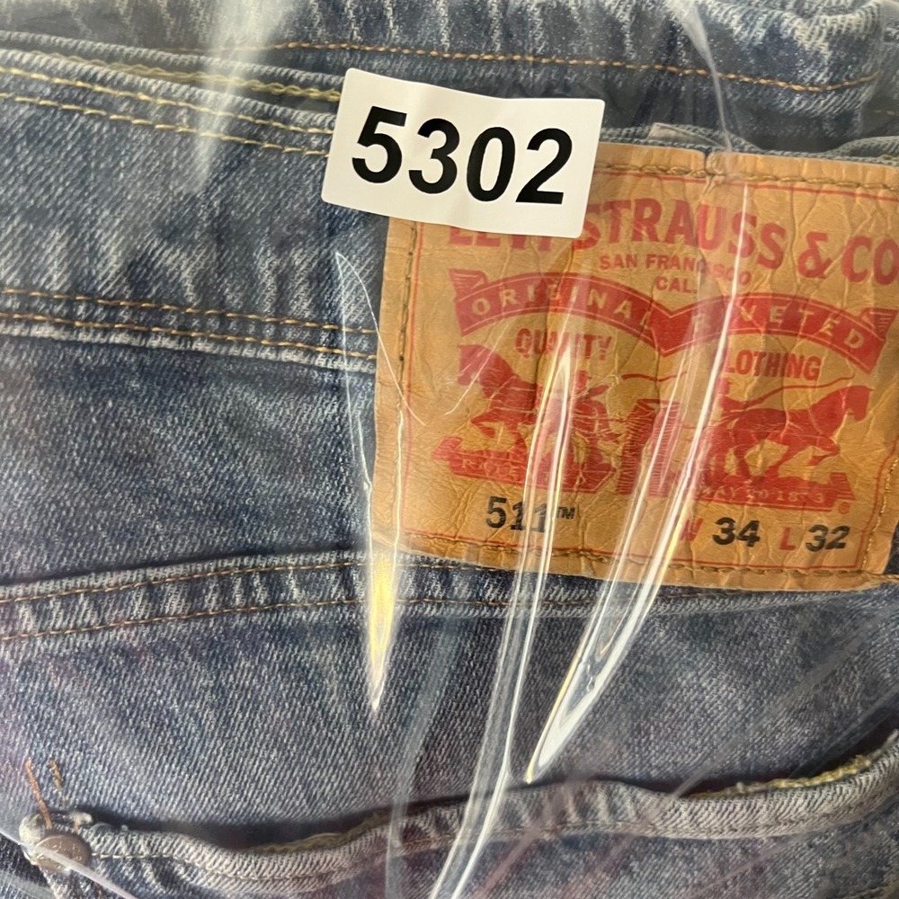 Levi's 511 Straight Jeans Men's Blue Denim Pockets Classic Zip Fly - 34X30.5 - Picture 13 of 13